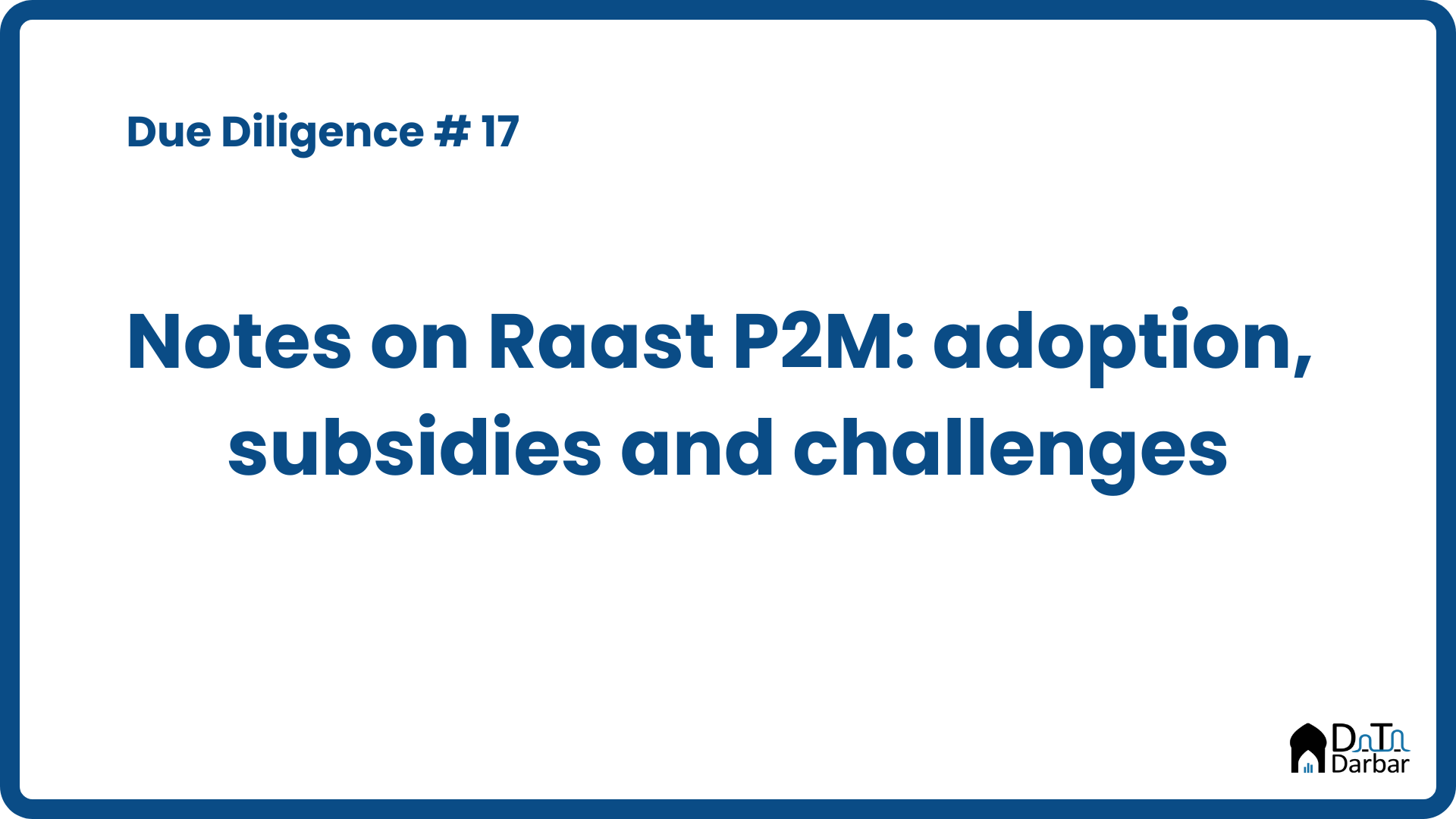 Notes on Raast P2M: adoption, subsidies, and challenges